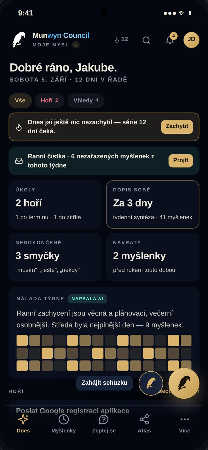Munwyn na Android — Rychlé akce