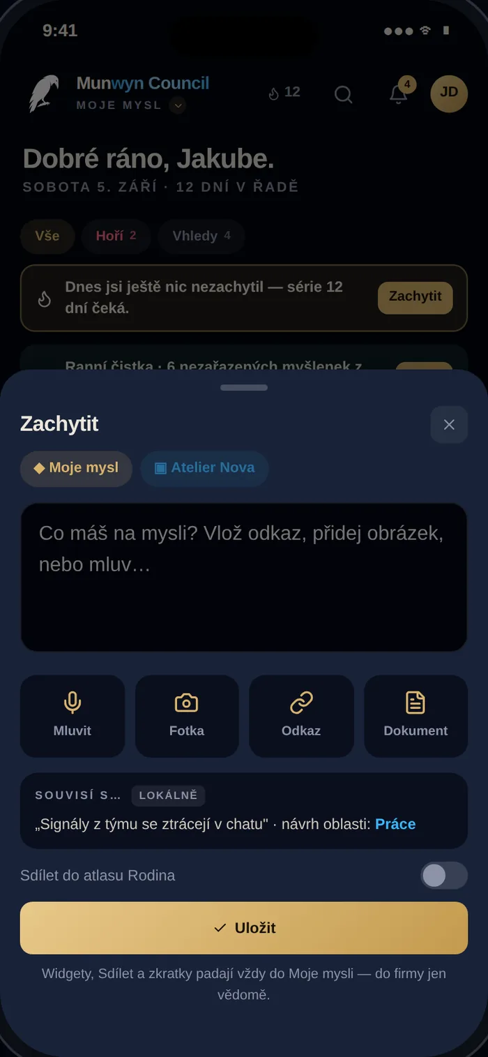 Munwyn na iOS — Nová myšlenka včetně hlasovky