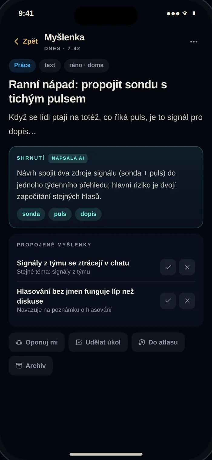 Munwyn na iOS — AI shrnutí, oblasti a propojení