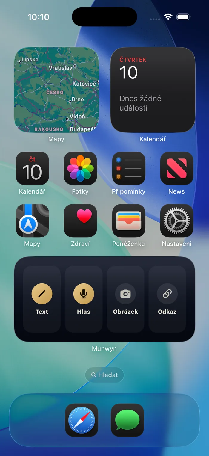Munwyn na iOS — Munwyn na domovské obrazovce